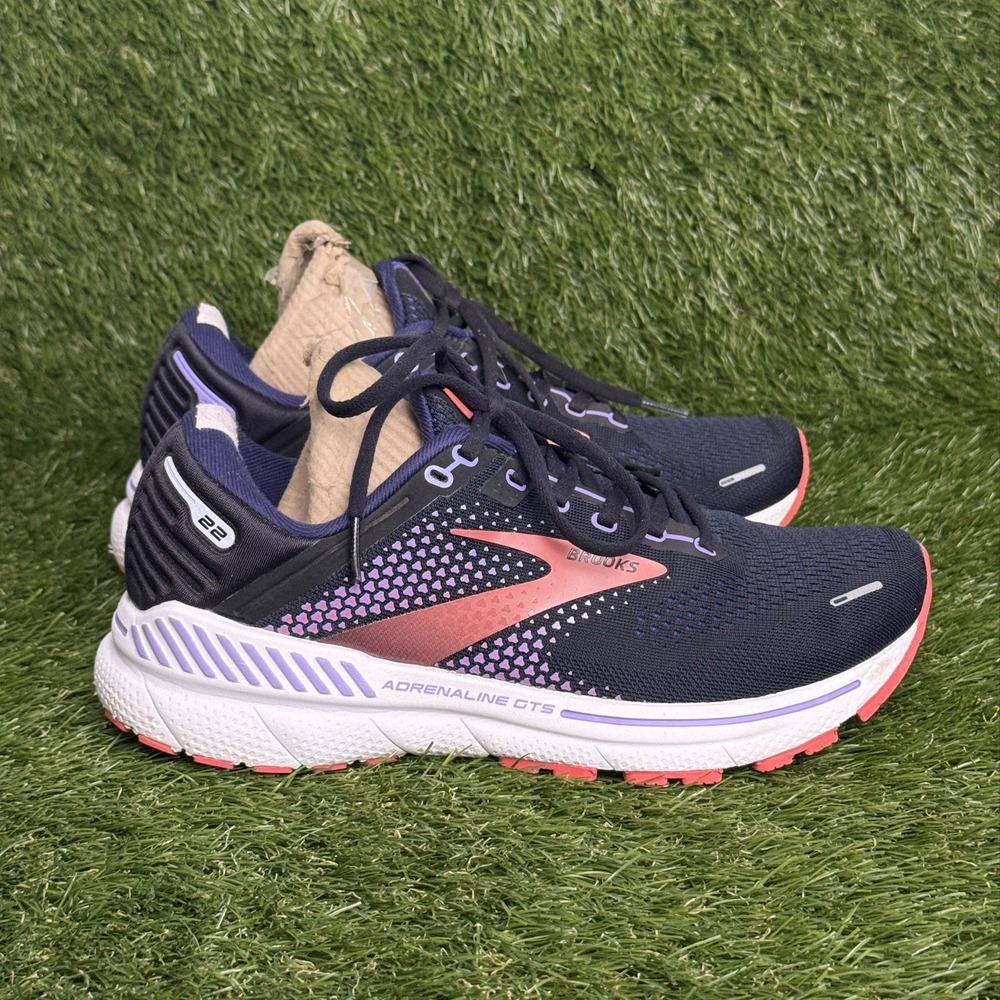 Brooks Adrenaline GTS 22 Womens Size 7.5 D Wide Black Running Shoes 1203531D080
